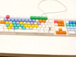 Colorful specialized keyboard for creative professionals, ideal for video editing and audio production.