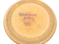 Handmade beige stoneware dish by Klicker Pottery, Mali, showcasing rustic charm and artisanal craftsmanship.