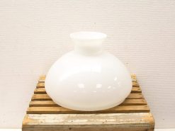 Elegant white glass vase with scalloped rim, perfect for enhancing any decor style.