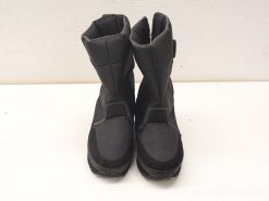 Stylish waterproof black high winter boots with padded insulation for comfort and traction.