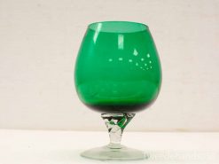 Elegant green glass goblet, perfect for decor or special occasions, enhancing any table setting.