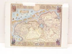 Vibrant historical map of Turkey featuring sea monsters, ships, and intricate artistic details.