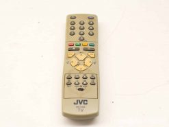 Retro JVC remote control with numbered buttons and volume features, ideal for classic electronics enthusiasts.