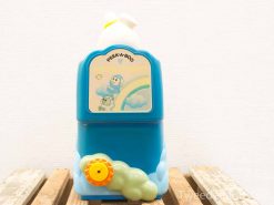 Colorful PEEK-A-BOO toy bottle for kids, featuring playful designs and interactive elements.