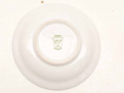 Elegant vintage porcelain plate from Bavaria, Germany, featuring a green C.P. emblem, dated 1881.