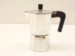 Classic aluminum moka pot for rich, aromatic coffee in a stylish octagonal design.