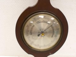 Elegant vintage wooden barometer Aengels with glass face, perfect for decorative and maritime themes.