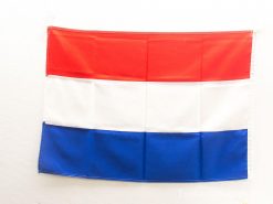 Dutch flag: vibrant red, white, blue stripes symbolizing strength, peace, and loyalty.