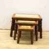 Elegant wooden nesting tables set, perfect for stylish and functional living space decoration.