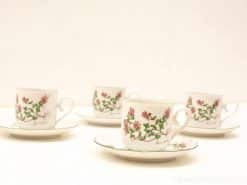 Elegant floral porcelain tea set, perfect for special occasions and stylish gatherings.