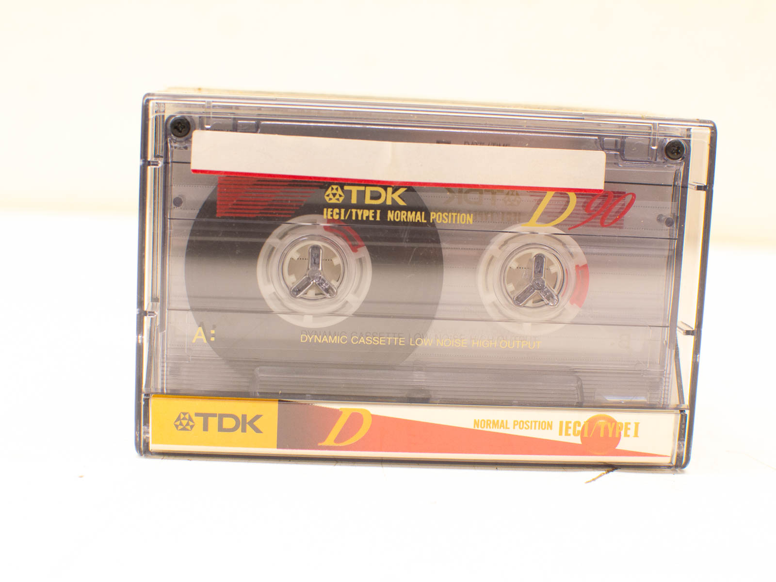 Vintage TDK D90 cassette tape, a nostalgic audio classic with 90-minute recording capacity.