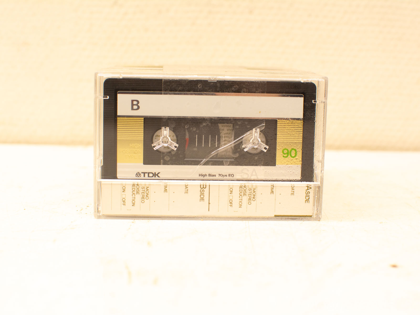 Vintage TDK cassette tape, 90 minutes, a nostalgic audio medium for music lovers and collectors.