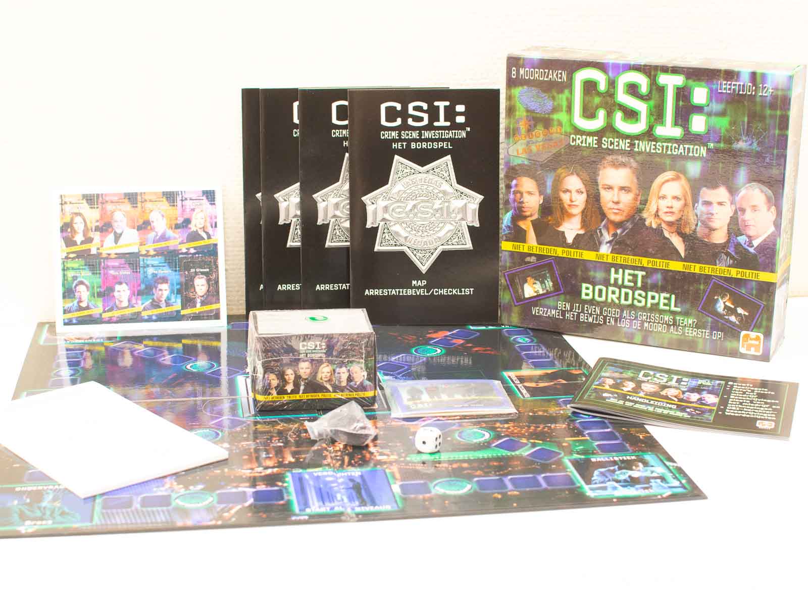 CSI board game adventure: Solve mysteries with characters, dice, and strategic gameplay!