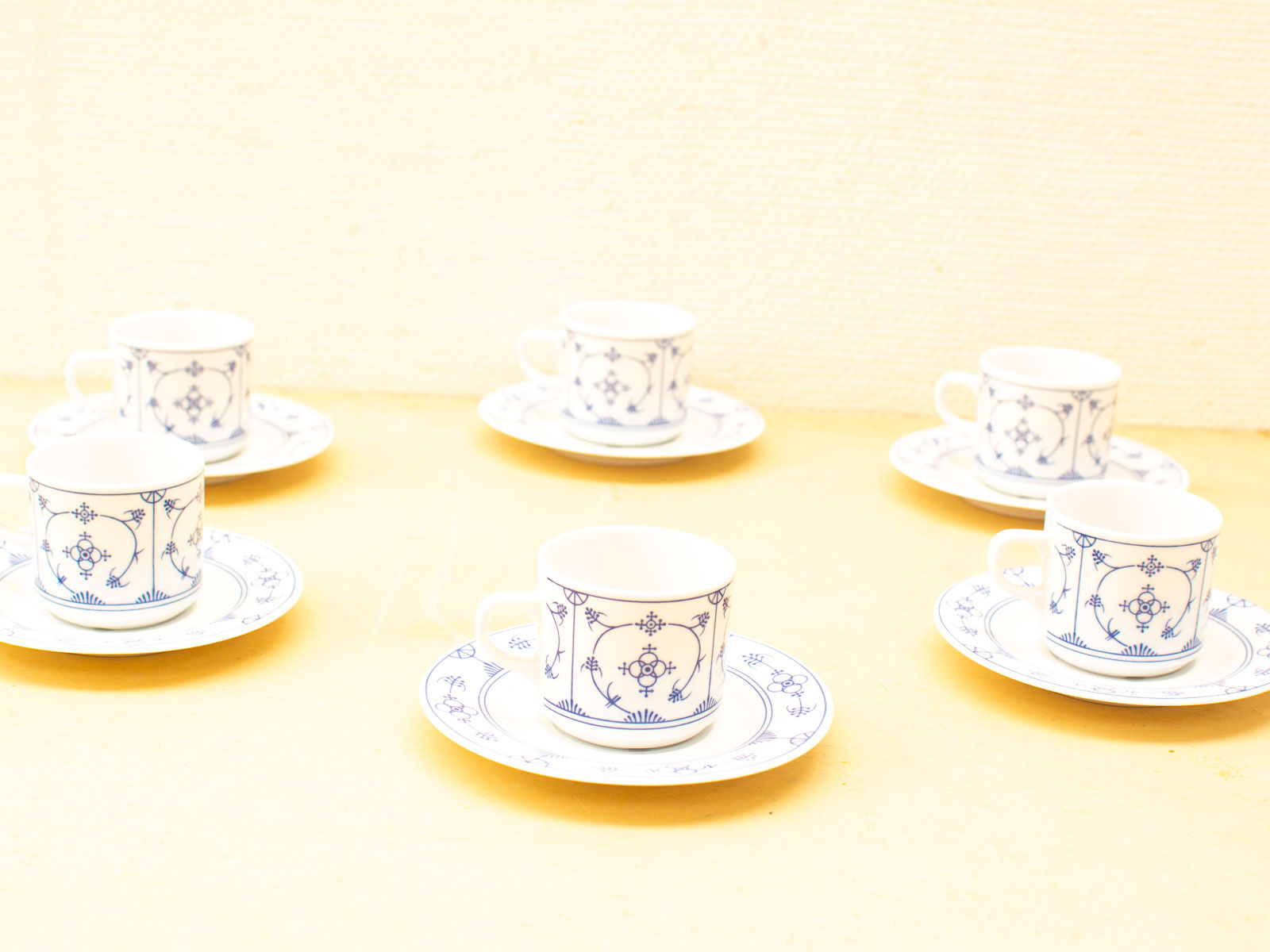 Elegant vintage tea set with blue floral design, perfect for tea lovers and gatherings.