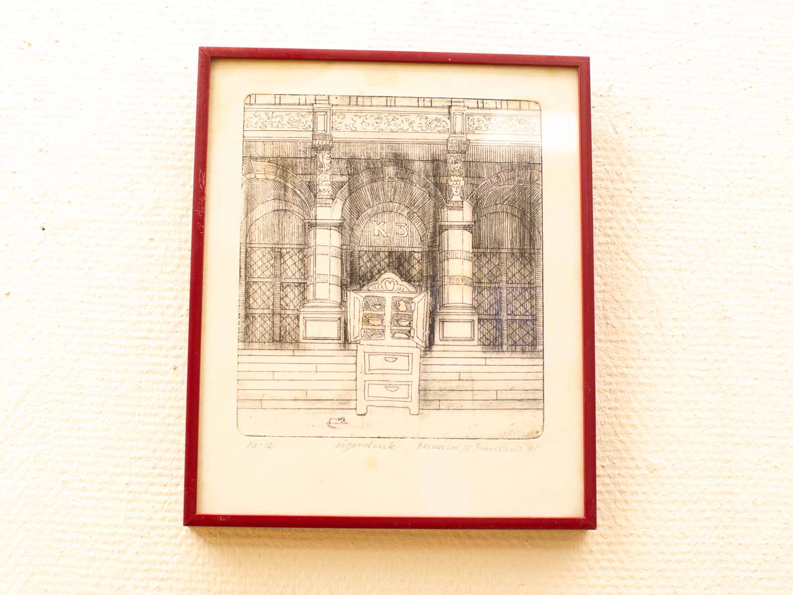 Intricate etching by Bernard de Panassiers featuring grand architecture and decorative furnishings.