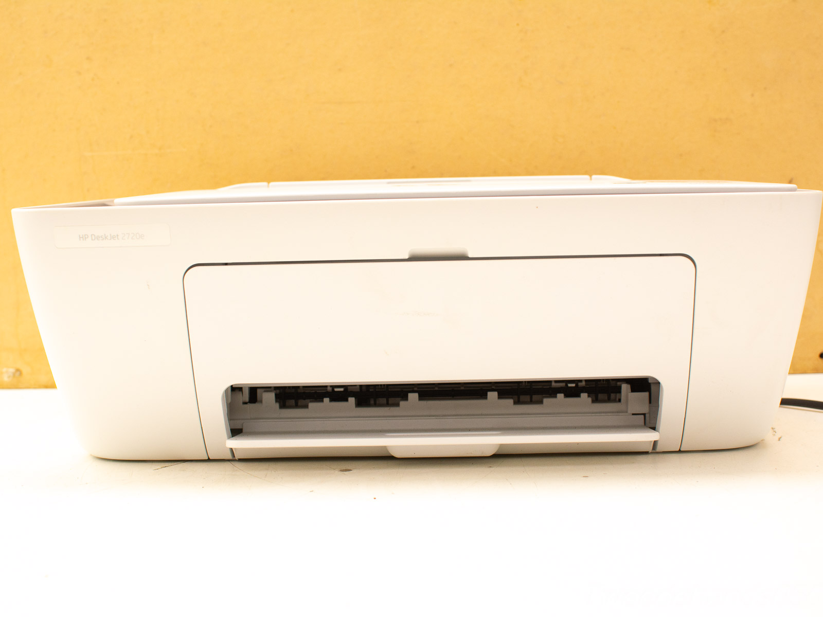 Compact HP DeskJet 2720e printer: sleek design, user-friendly, ideal for home office printing.