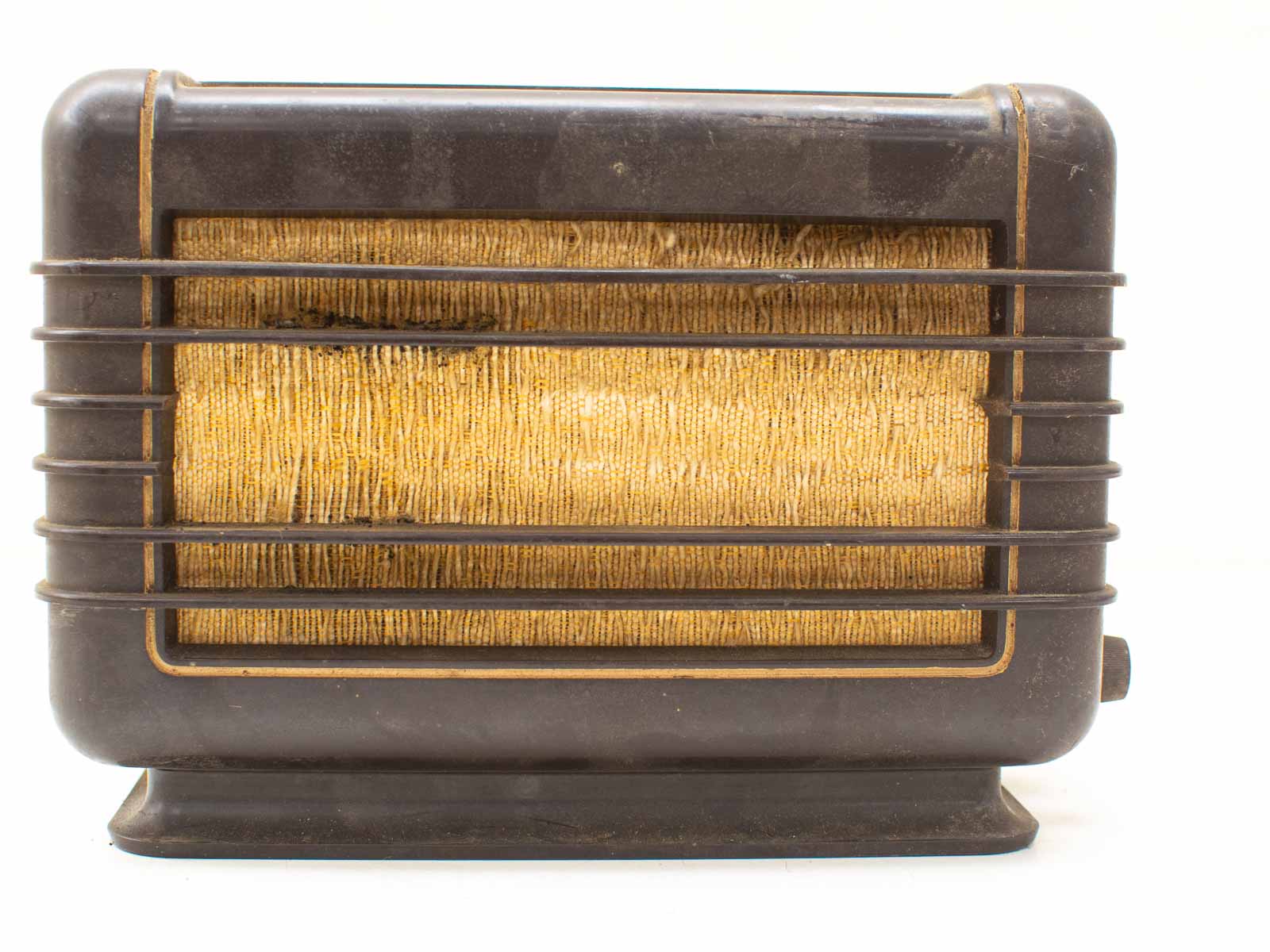 Retro black electric heater with golden-brown grille and classic dial, perfect for cozy spaces.