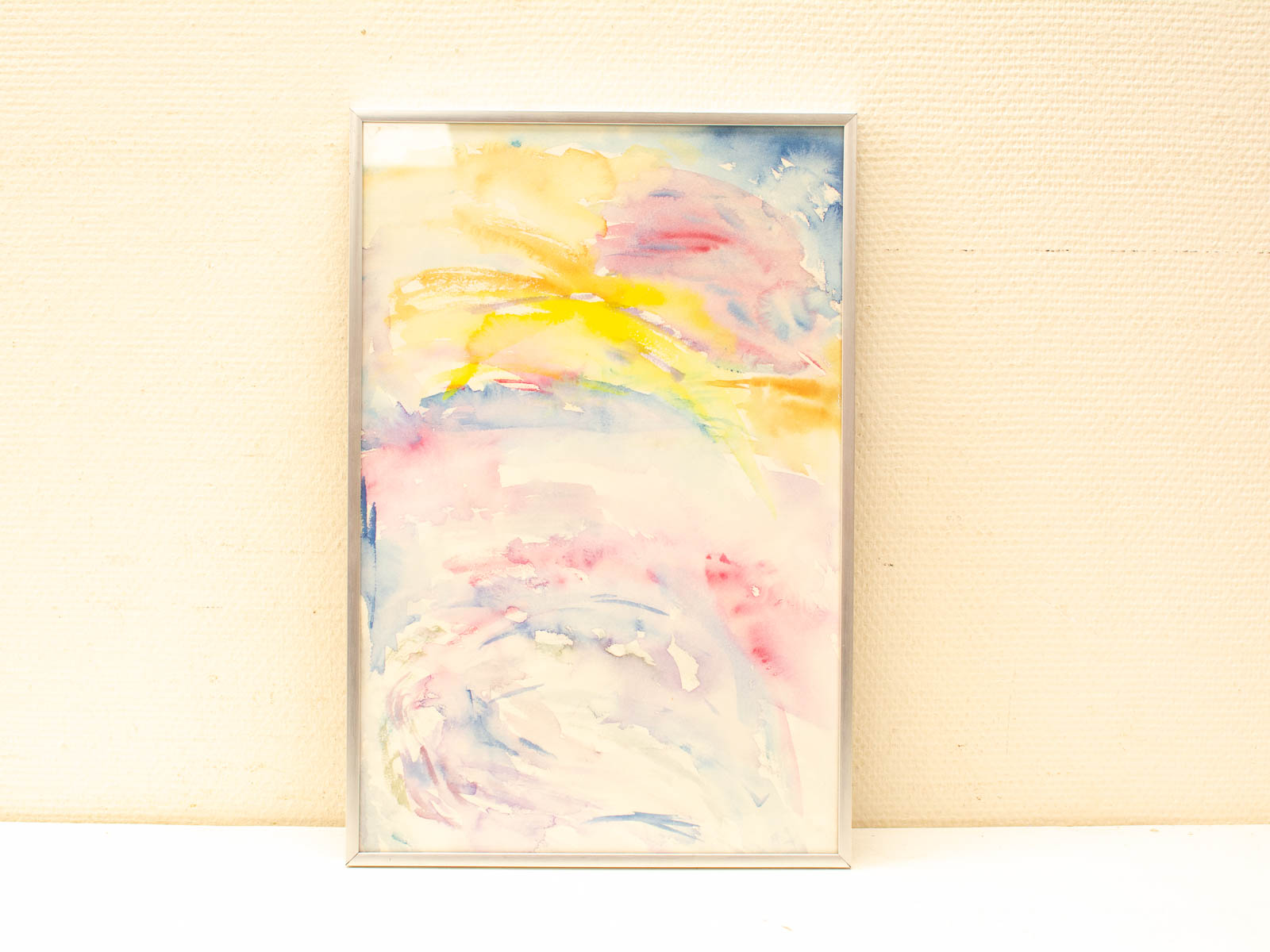 Dreamy watercolor artwork in soft hues, perfect for modern decor and serene atmospheres.