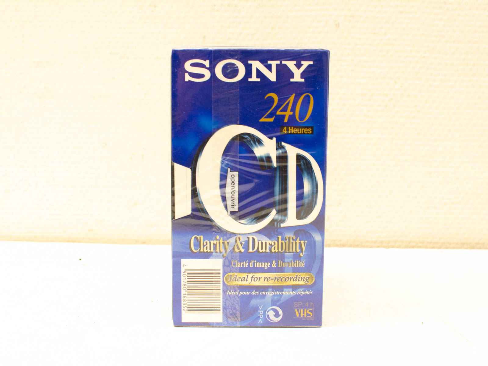 Sony VHS Tape 240 Minutes - High Quality, Durable, Ideal for Re-recording Memories.