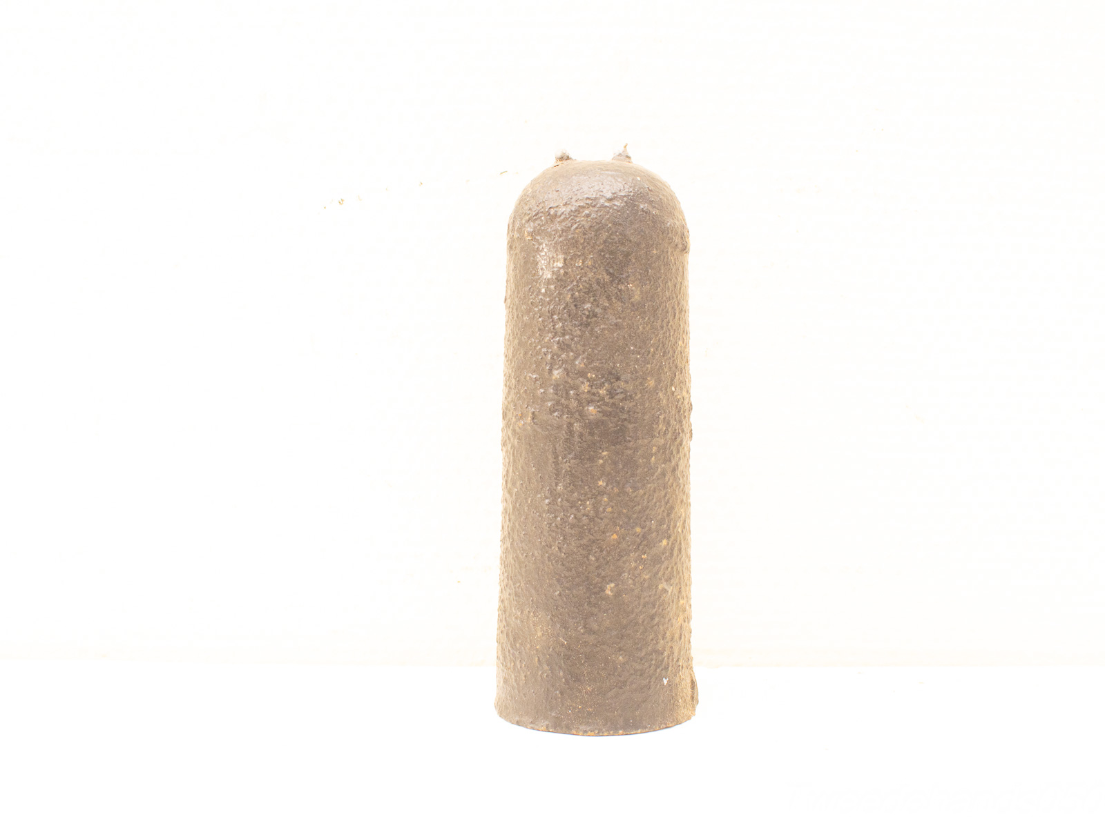 Vintage cylindrical metal object with rough texture, perfect for industrial decor and functional design enthusiasts.