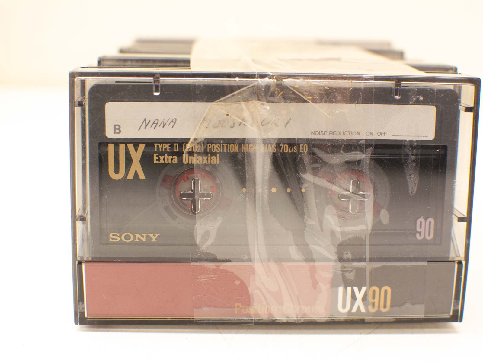 Vintage Sony UX90 cassette tape, NANA mix, classic design, Type II, collectible music item.