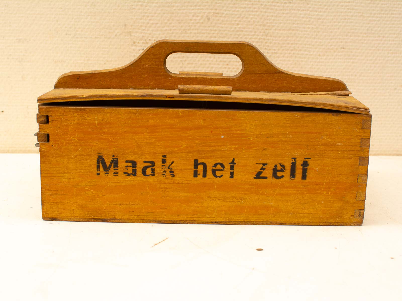 Vintage Dutch DIY Wooden Box, Maak het zelf, with Rustic Charm and Craftsmanship