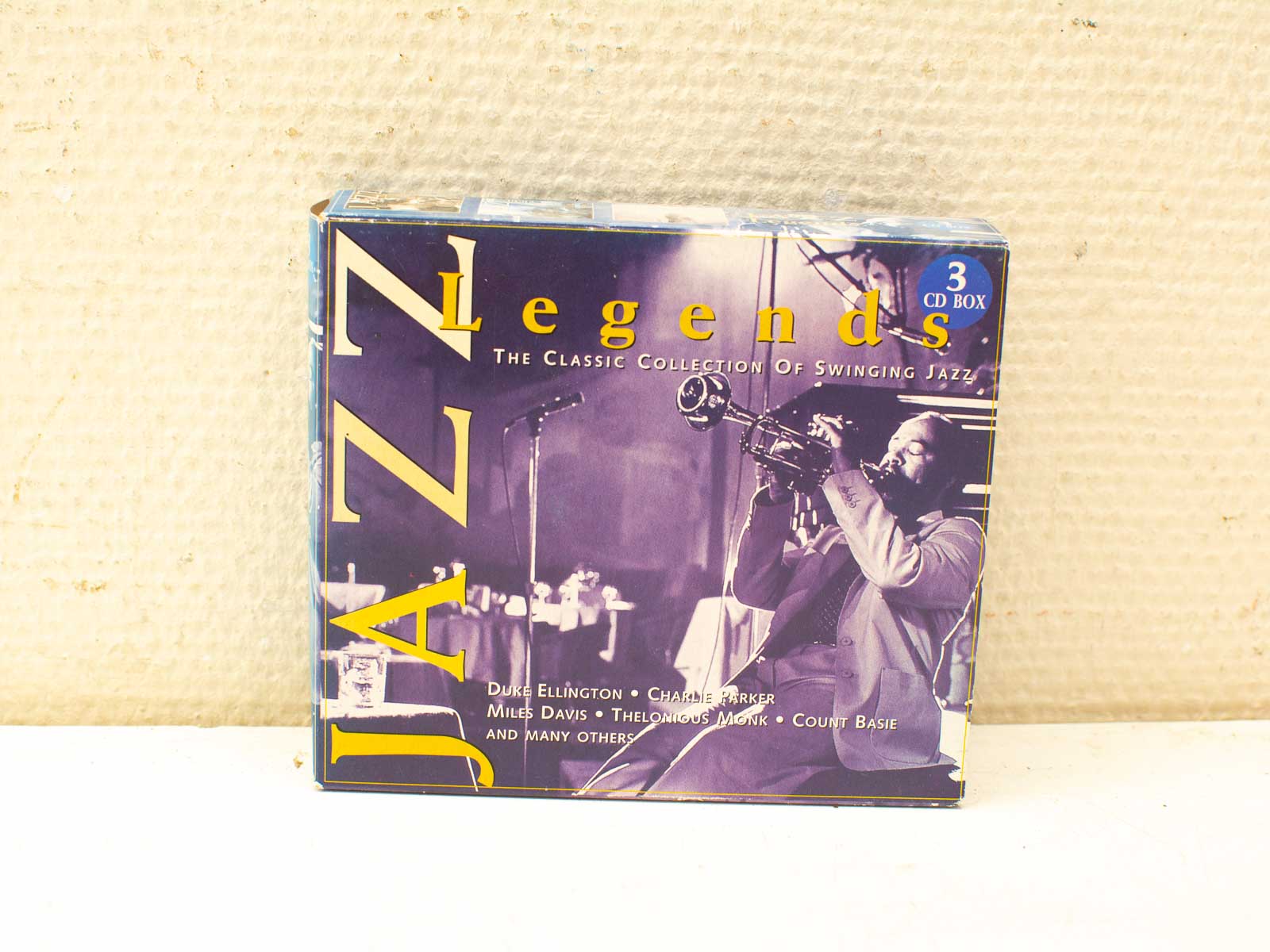 Jazz Legends CD box set featuring iconic swing artists like Duke Ellington and Miles Davis.