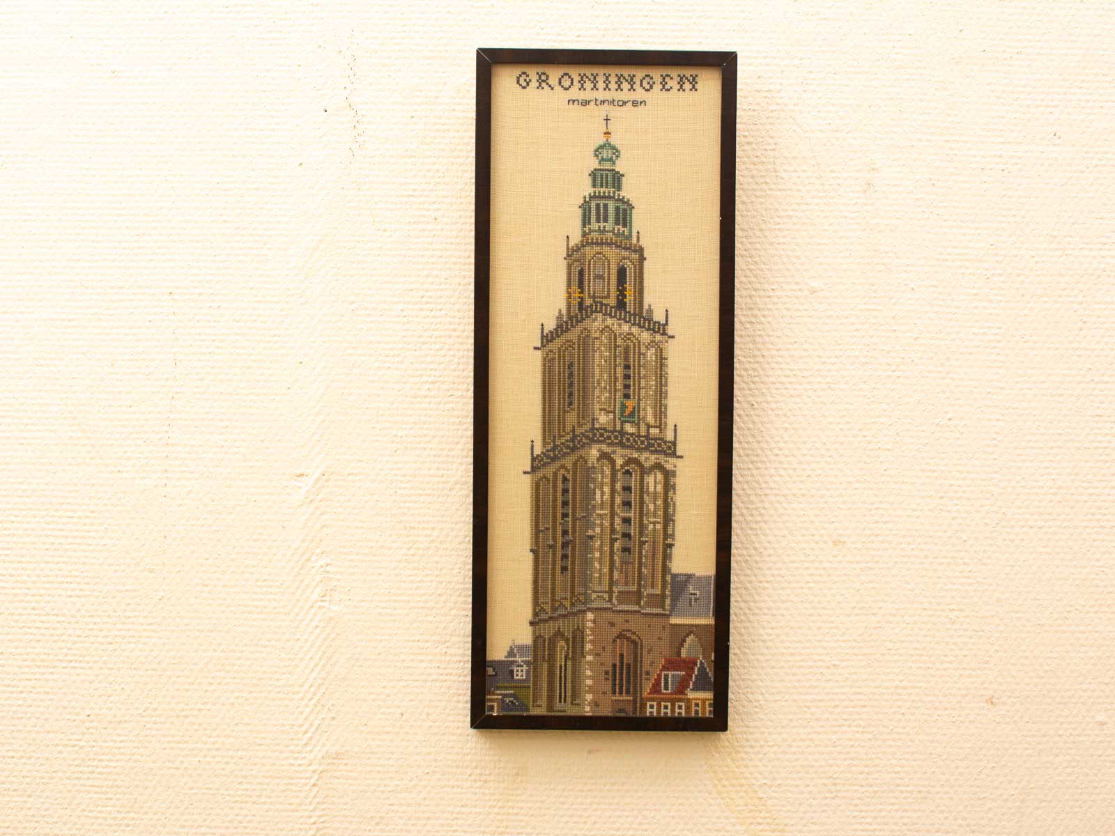 Pixel art of Groningens Martinitoren, celebrating its architectural heritage and cultural significance.