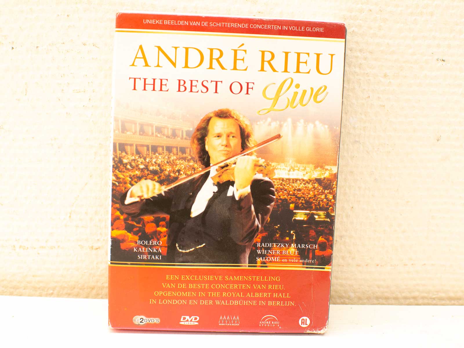 André Rieu: The Best of Live Concerts DVD cover featuring vibrant performances and classical favorites.