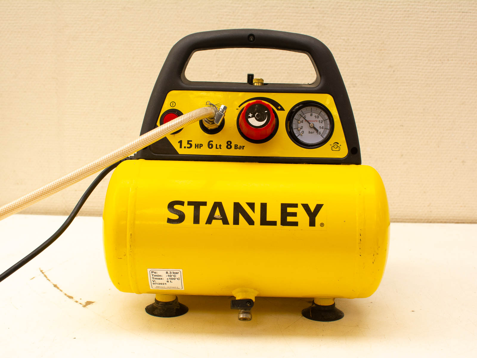 STANLEY 6L Compact Air Compressor: Portable, user-friendly, ideal for inflating tires and powering tools.