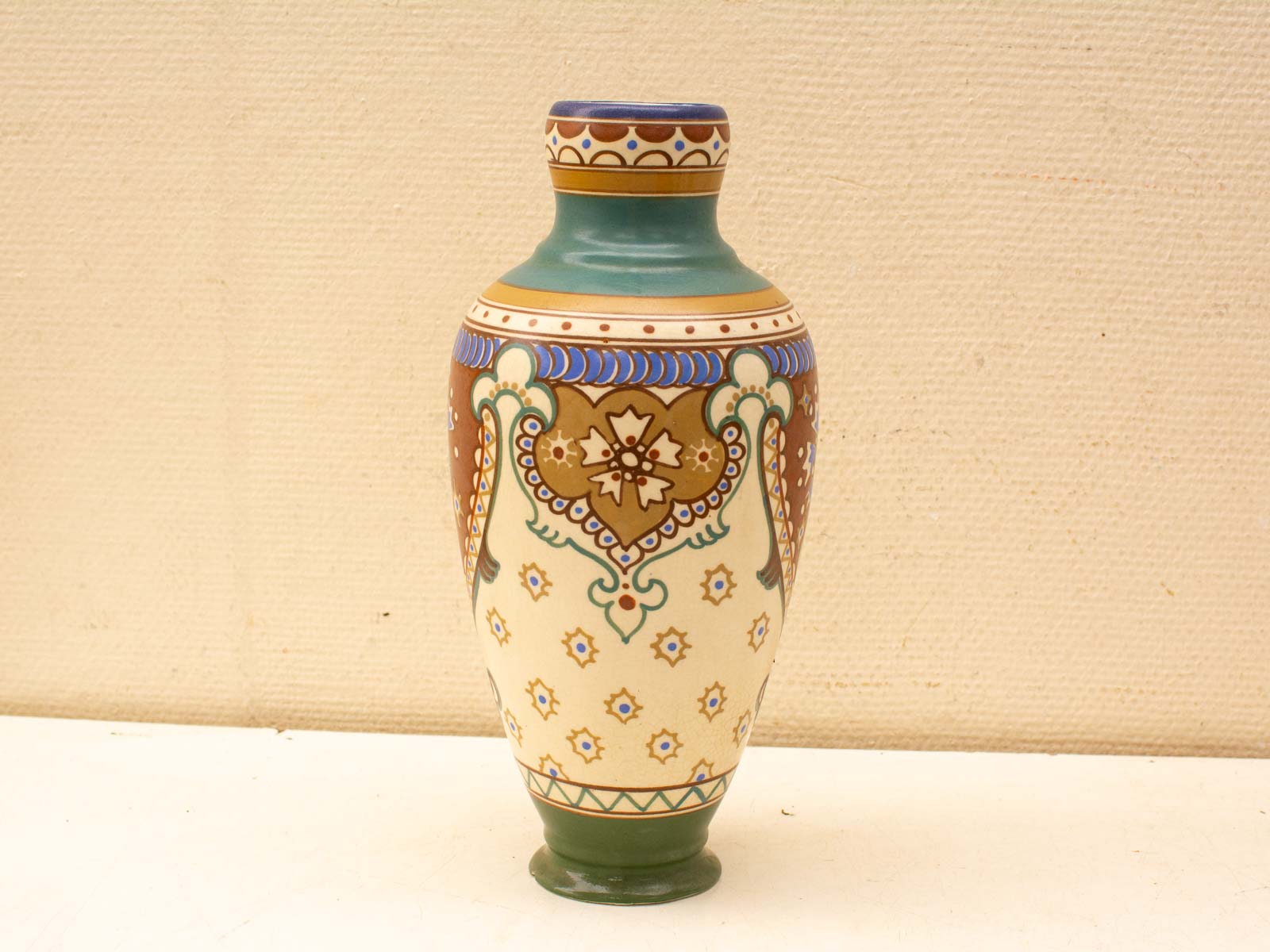 Exquisite vintage vase with floral patterns and modern designs in vibrant colors. Perfect for decor.