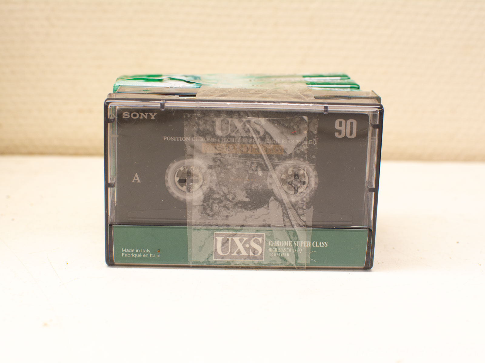 Vintage Sony UX-S audio cassette tape, 90 minutes, chrome high-bias, perfect for collectors.