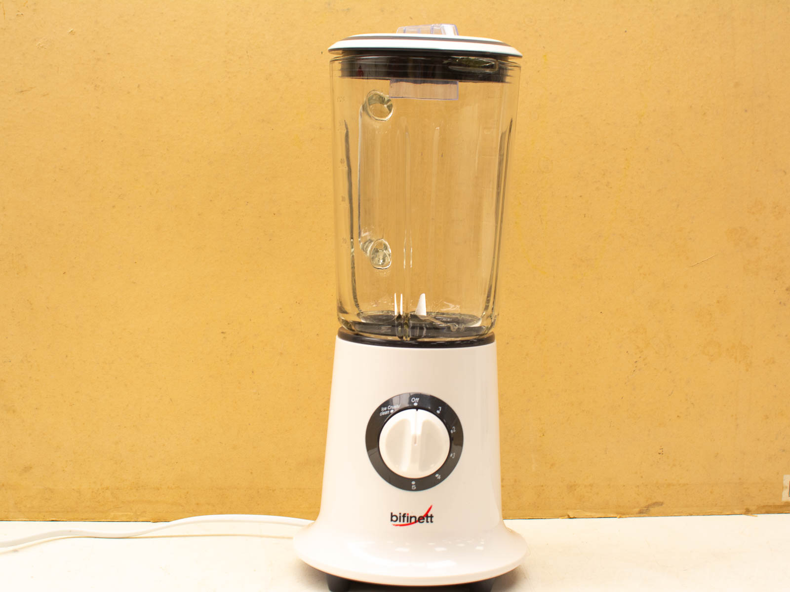 Sleek modern blender with glass jar and adjustable speeds, perfect for stylish kitchens.