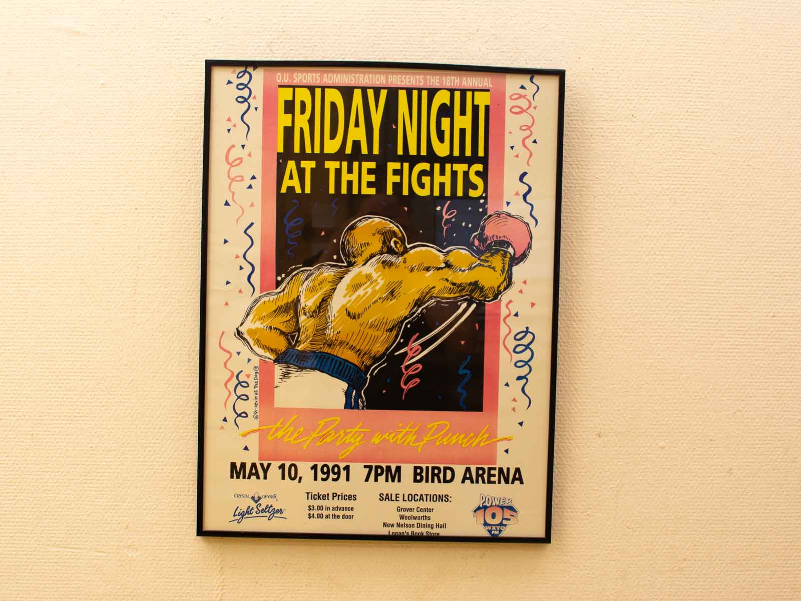 Vibrant poster for Friday Night at the Fights, featuring a dynamic boxer and event details.