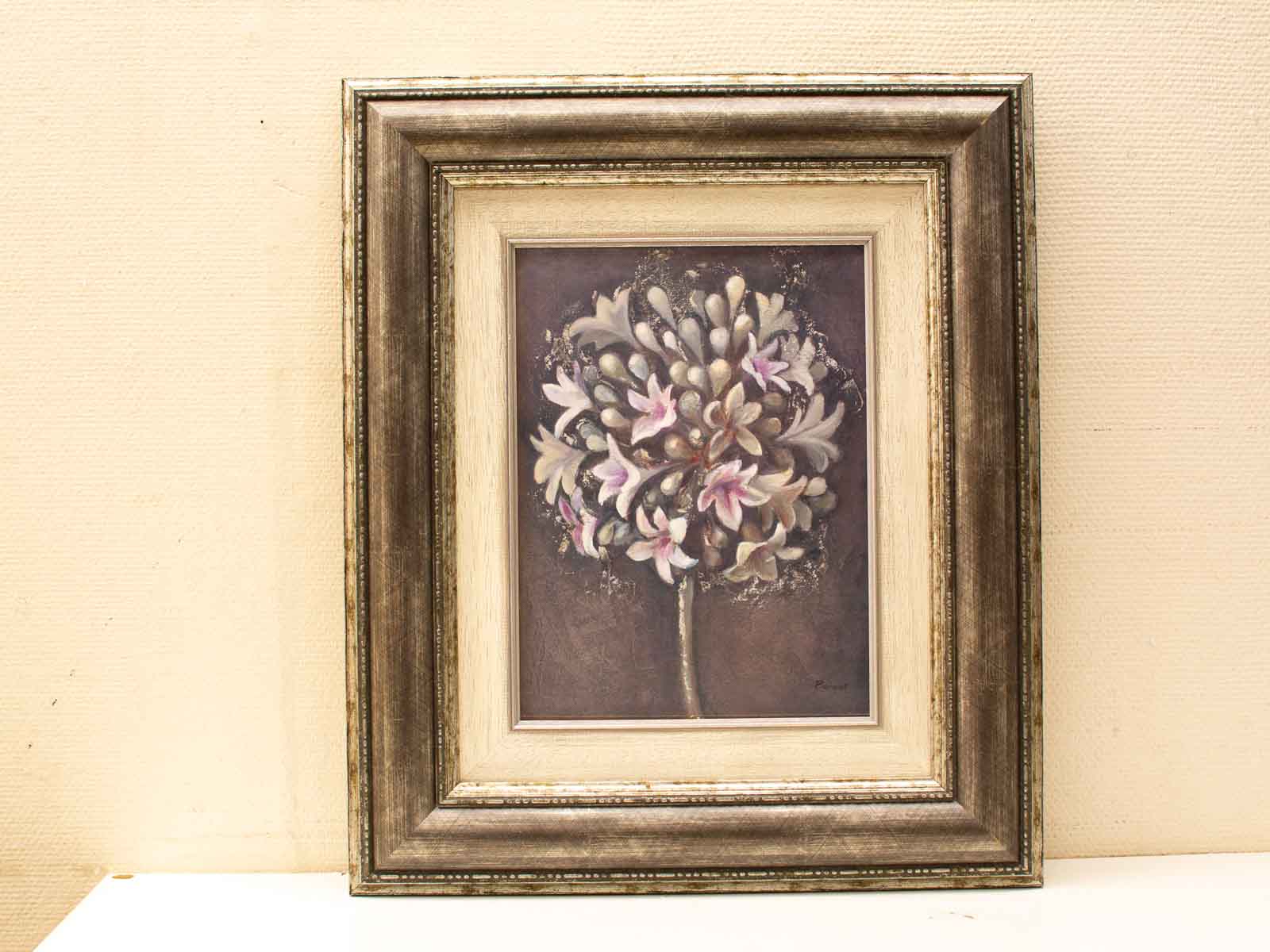 Blooming Tree Artwork: Elegant Floral Design in Soft Whites and Light Pinks.